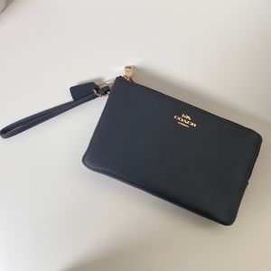 Coach clutch - Dark/navy blue colour with 2 pockets and inserts for credit cards